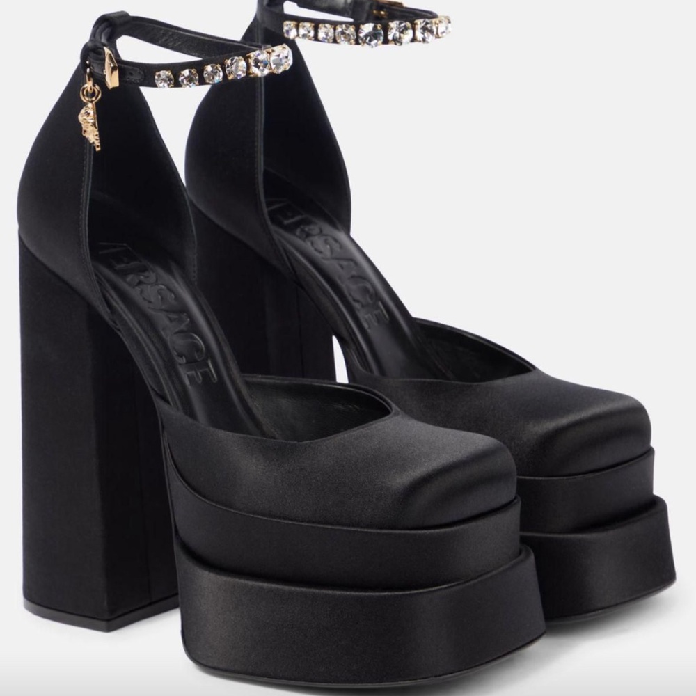 Versace Black Chunky Platform Shoes never worn no shoe box